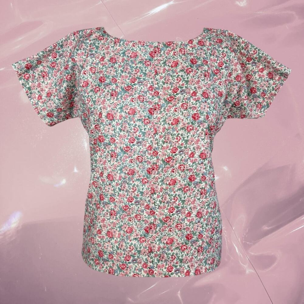 Vintage Cotton cottage romantic Floral blouse